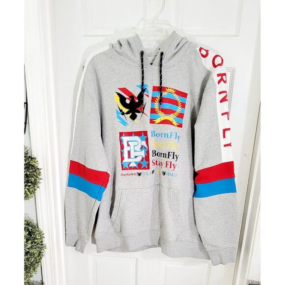 Born Fly Womens Gray Pullover Hoodie Streetwear Sweatshirt Long‎ Sleeve Size 3X - Picture 3 of 10